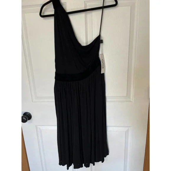 NWT Dolce & Gabbana Midi Black Coctail Dress One Strap Beaded Zip 44 - Picture 4 of 14